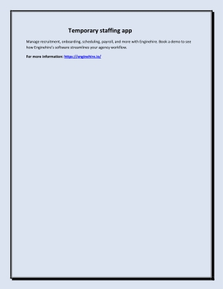 Temporary staffing app