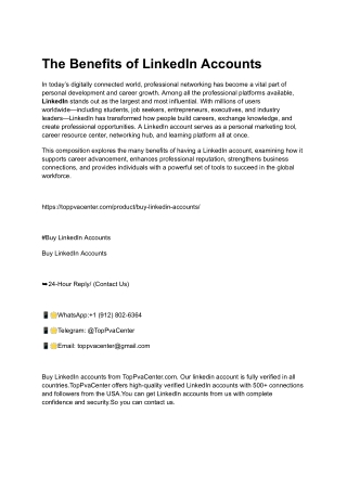Best Strategies to Buy LinkedIn Accounts  100% Customers Satisfaction