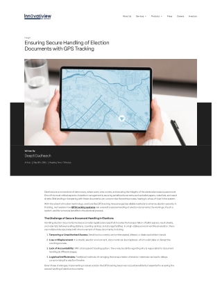 Ensuring Secure Handling of Election Documents with GPS Tracking