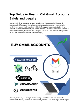 Top Guide to Buying Old Gmail Accounts Safely and Legally