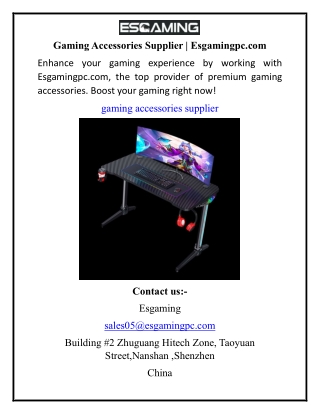 Gaming Accessories Supplier  Esgamingpc.com
