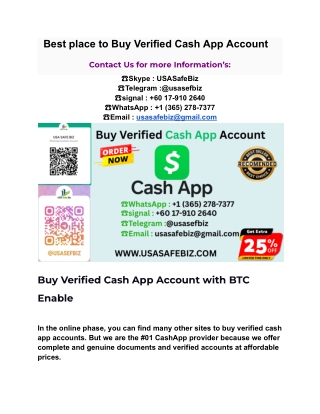 Best place to Buy Verified Cash App Account