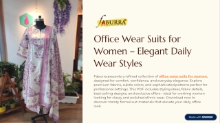 Office Wear Suits for Women – Elegant Daily Wear Styles | Faburra
