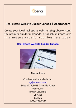 Real Estate Website Builder Canada Ubertor.com