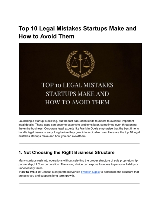 Franklin Ogele’s Guide to Avoiding Startup Legal Pitfalls
