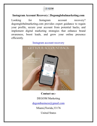 Instagram Account Recovery  Degomglobalmarketing.com