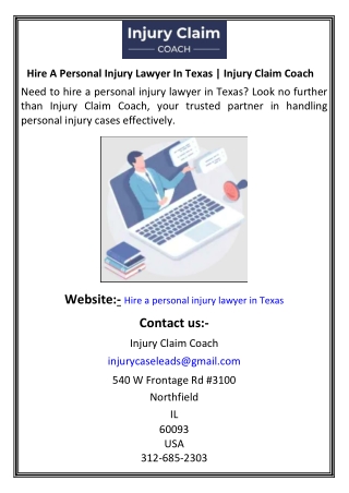 Hire A PersonalInjury Lawyer In Texas  Injury Claim Coach