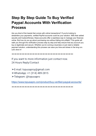 Streamlined Transactions With Verified Business Paypal Accounts