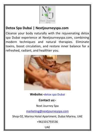 Detox Spa Dubai  Nextjourneyspa.com