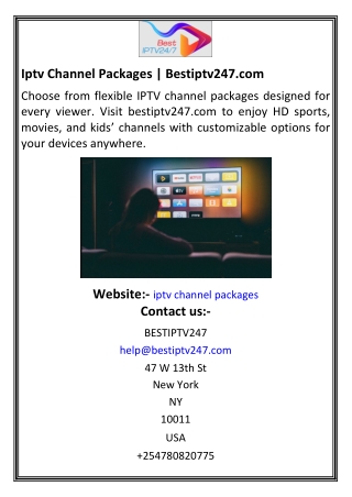 Iptv Channel Packages Bestiptv247.com