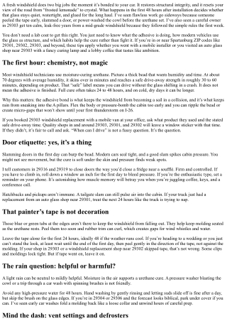 29303 Windshield Replacement: Post-Install Care Tips