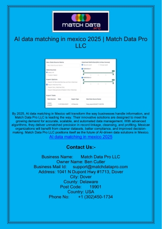AI data matching in mexico 2025 | Match Data Pro LLC