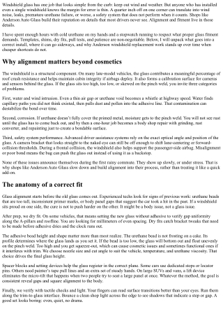 Anderson Auto Glass: Ensuring Proper Glass Alignment and Fitment