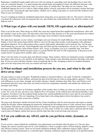 Anderson Auto Glass Experts: 7 Questions to Ask Before Replacing Your Windshield