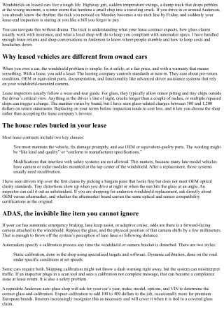 Anderson Windshield Replacement for Leased Vehicles: Rules and Tips
