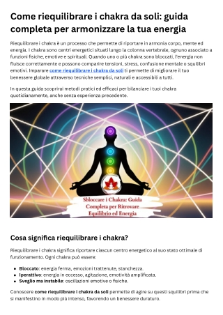 Come riequilibrare i chakra da soli