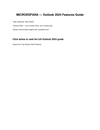 Top Outlook 2024 Features: Complete Guide to Smarter Email & Productivity