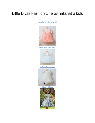 Little Divas Fashion Line by nakshatra kids