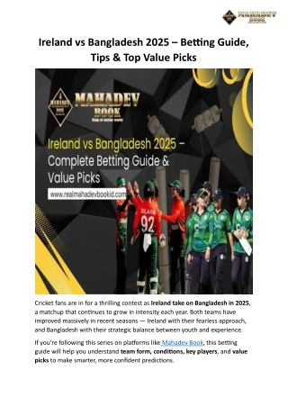 Ireland vs Bangladesh 2025 – Betting Guide, Tips & Top Value Picks
