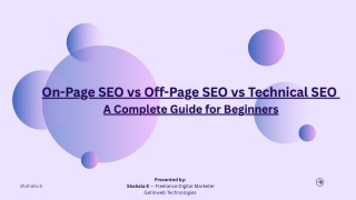 On-Page SEO vs Off-Page SEO vs Technical SEO A Complete Guide for Beginners