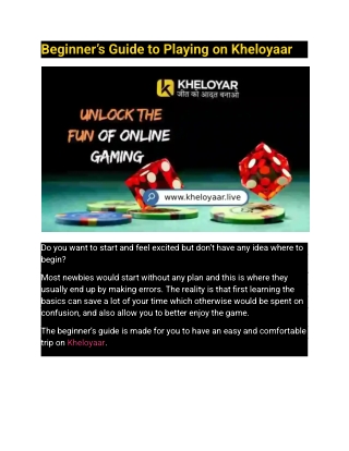 Beginner’s Guide to Playing on Kheloyaar