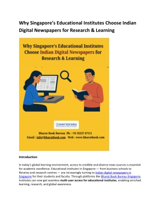 Why Singapores Educational Institutes Choose Indian Digital Newspapers for Research & Learning