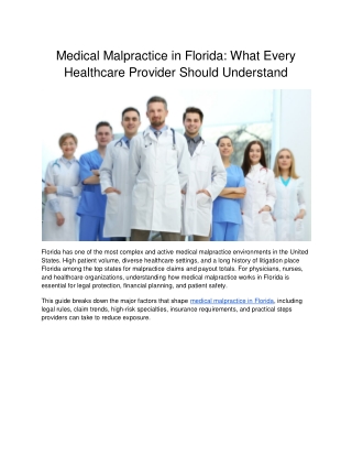 Medical Malpractice in Florida_ What Every Healthcare Provider Should Understand