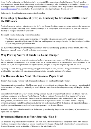 How to Prove Source of Funds for Citizenship by Investment