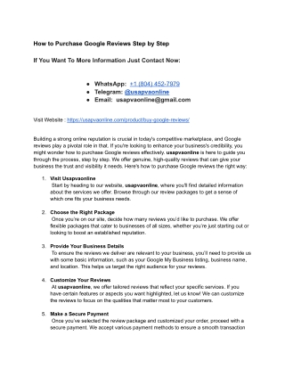 How to Purchase Google Reviews Step by Step