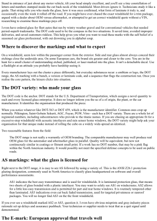 How to Read Your Auto Glass DOT Codes Like a Pro