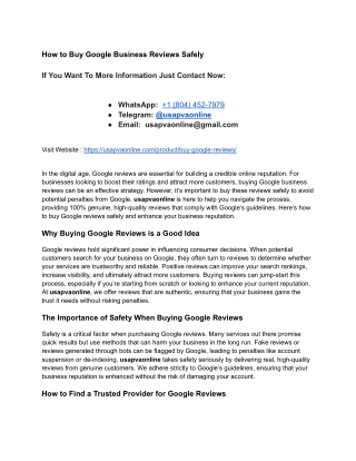 How to Buy Google Business Reviews Safely