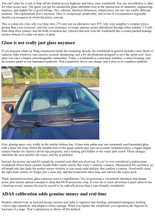 What Impacts Auto Glass Replacement Quotes?