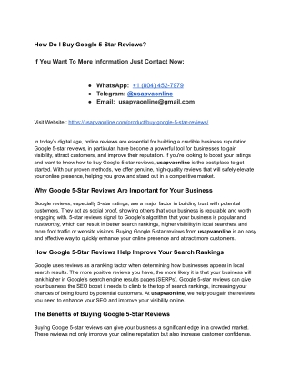 How Do I Buy Google 5-Star Reviews