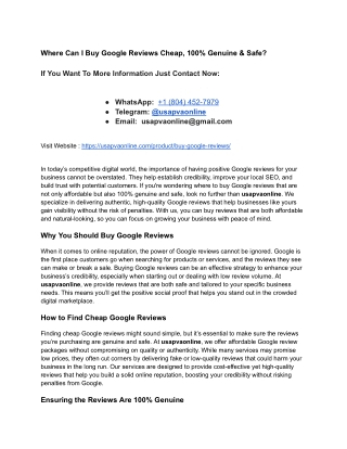 Where Can I Buy Google Reviews Cheap, 100% Genuine & Safe