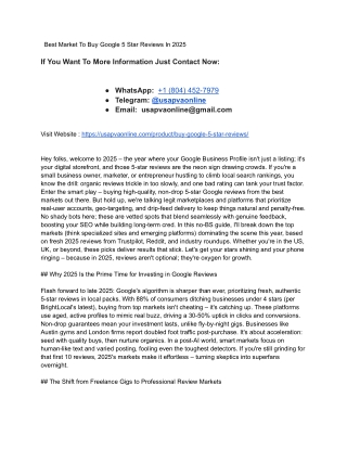 Best Market To Buy Google 5 Star Reviews In 2025