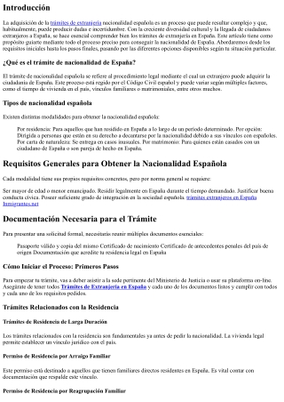 De qué forma Navegar los Trámites de Extranjería para Lograr la Nacionalidad De