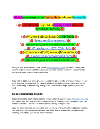 *&xTop46S To# Buy Gmail Accounts#2025