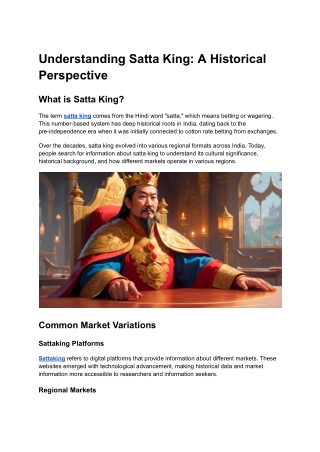 Understanding Satta King_ A Historical Perspective