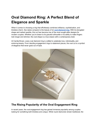 Oval Diamond Ring_ A Perfect Blend of Elegance and Sparkle