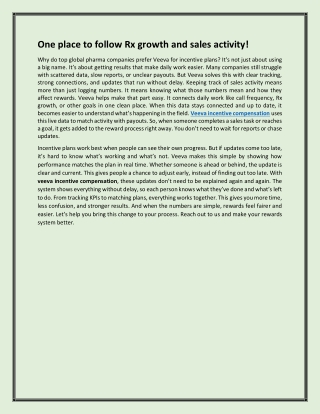 One place to follow Rx growth and sales activity!