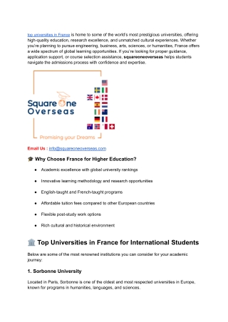 top universities in France
