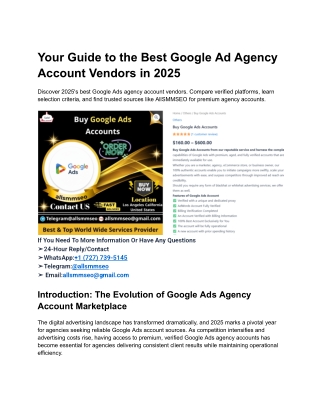 Your Guide to the Best Google Ad Agency Account Vendors in 2025