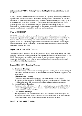 iso 14001 training courses