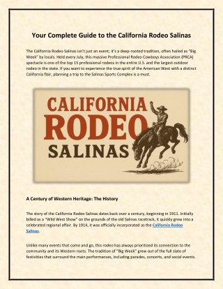Your Complete Guide to the California Rodeo Salinas