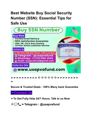 Best Website Buy Social Security Number SSN_ Essential Tips for Safe Use