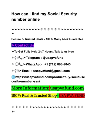 How can I find my Social Security number online