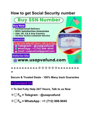 How to get Social Security number