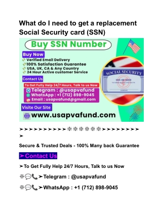 What do I need to get a replacement Social Security card (SSN)