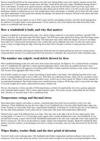 Rock Hill Auto Glass Repair: Top Causes of Windshield Damage