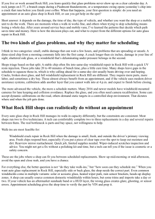 Rock Hill Auto Glass Shop: Do You Need an Appointment?